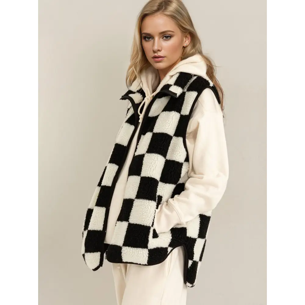 Elevate your style with the double take checkered vest in luxury fashion $41.99 pocketed – perfect for storing