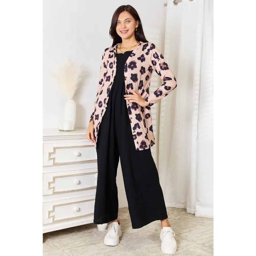 Stunning printed longline cardigan for luxury fashion enthusiasts $24 the printed button front longline cardigan