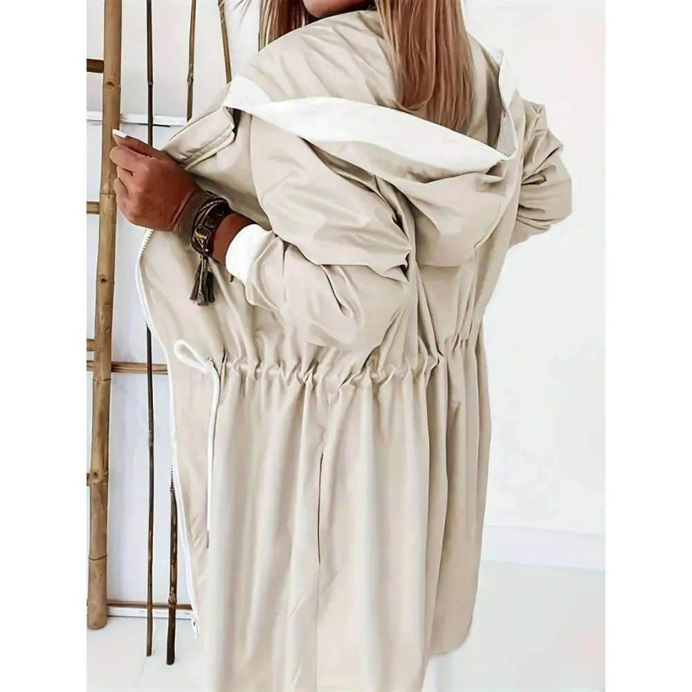 Elevate your wardrobe with the elegant drawstring trench coat in luxury fashion $50.66 this exquisite piece boasts