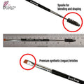 Dual Brow Brush with black handle, angled premium synthetic vegan bristles, and spoolie for blending and shaping brows