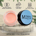 Duchess any wear creme in a clear glass jar with black lid contains soft peach waterproof multi-tasking creme-to-powder product for lips cheeks and eyes