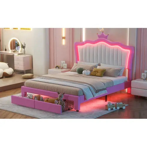 Led royalty bed frame