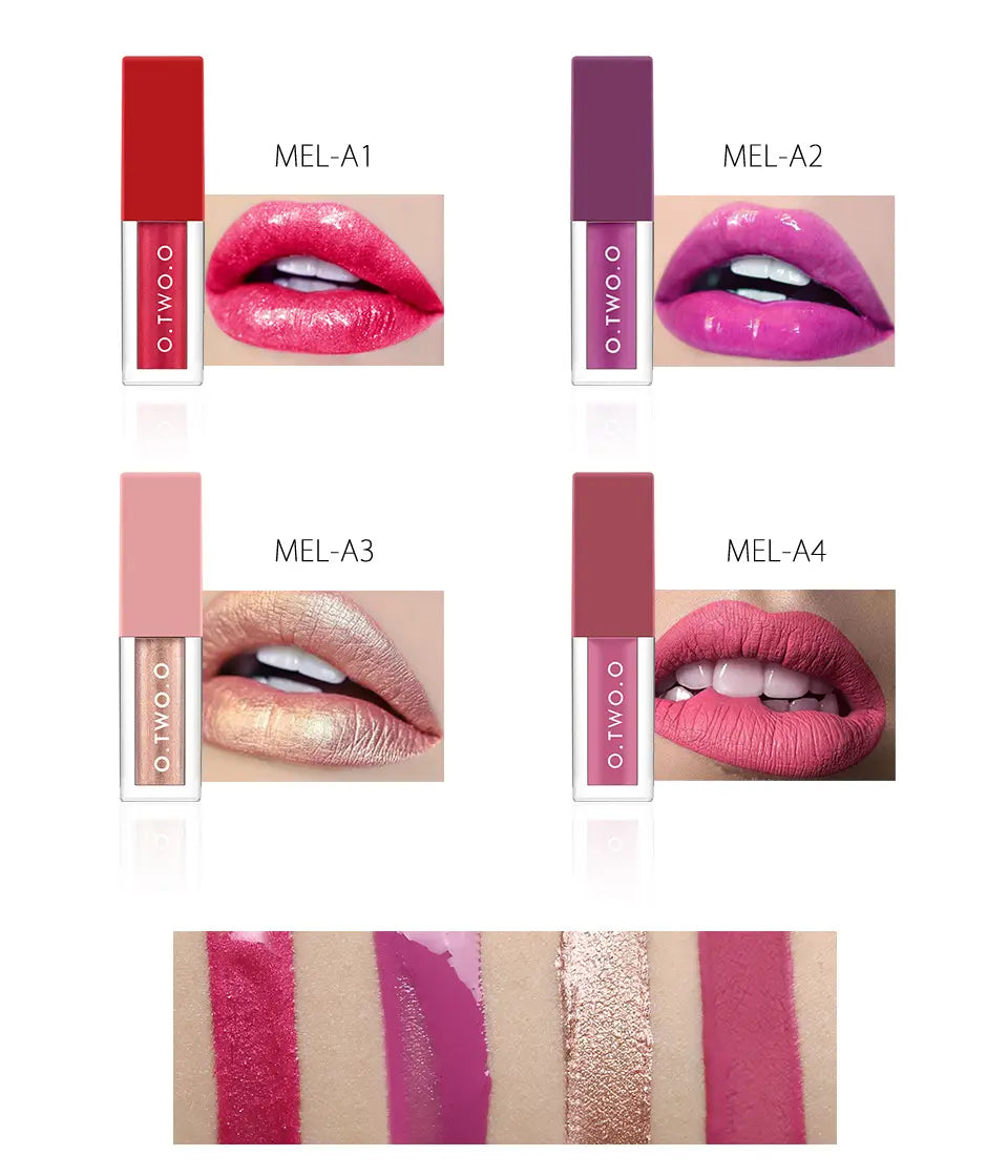 Elevate your luxury fashion with the metallic lip gloss set