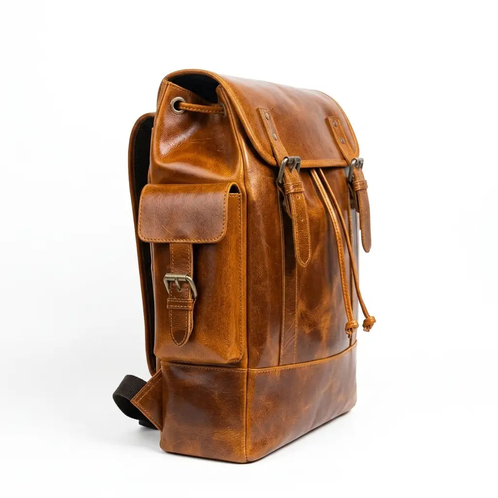 Earthen Leather Laptop Backpack, Luxury Leather