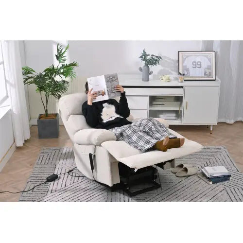 Experience luxury with the oversized power lift recliner chair