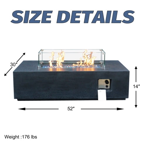 Elevate outdoor luxury with the elegant concrete propane fire pit table