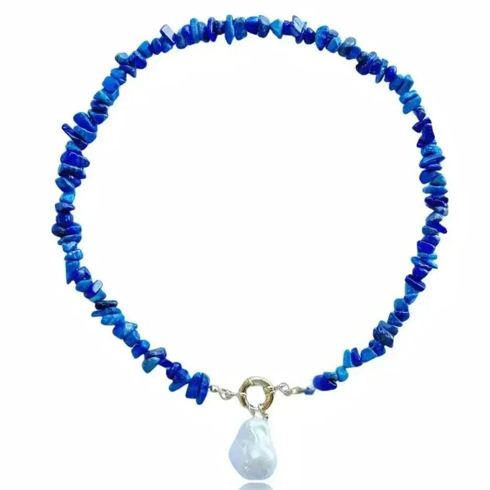 Elegant imitate Barlot Pearl Pendant Choker Necklace Natural Stone Chain For Girls Jewelry Trend Vacation Wedding Gifts X0294