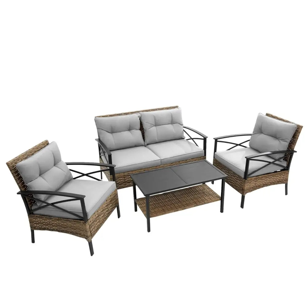 Elevate outdoor living with the luxe patio 4-piece sectional sofa set $699.99 discover the exquisite patio 4 piece