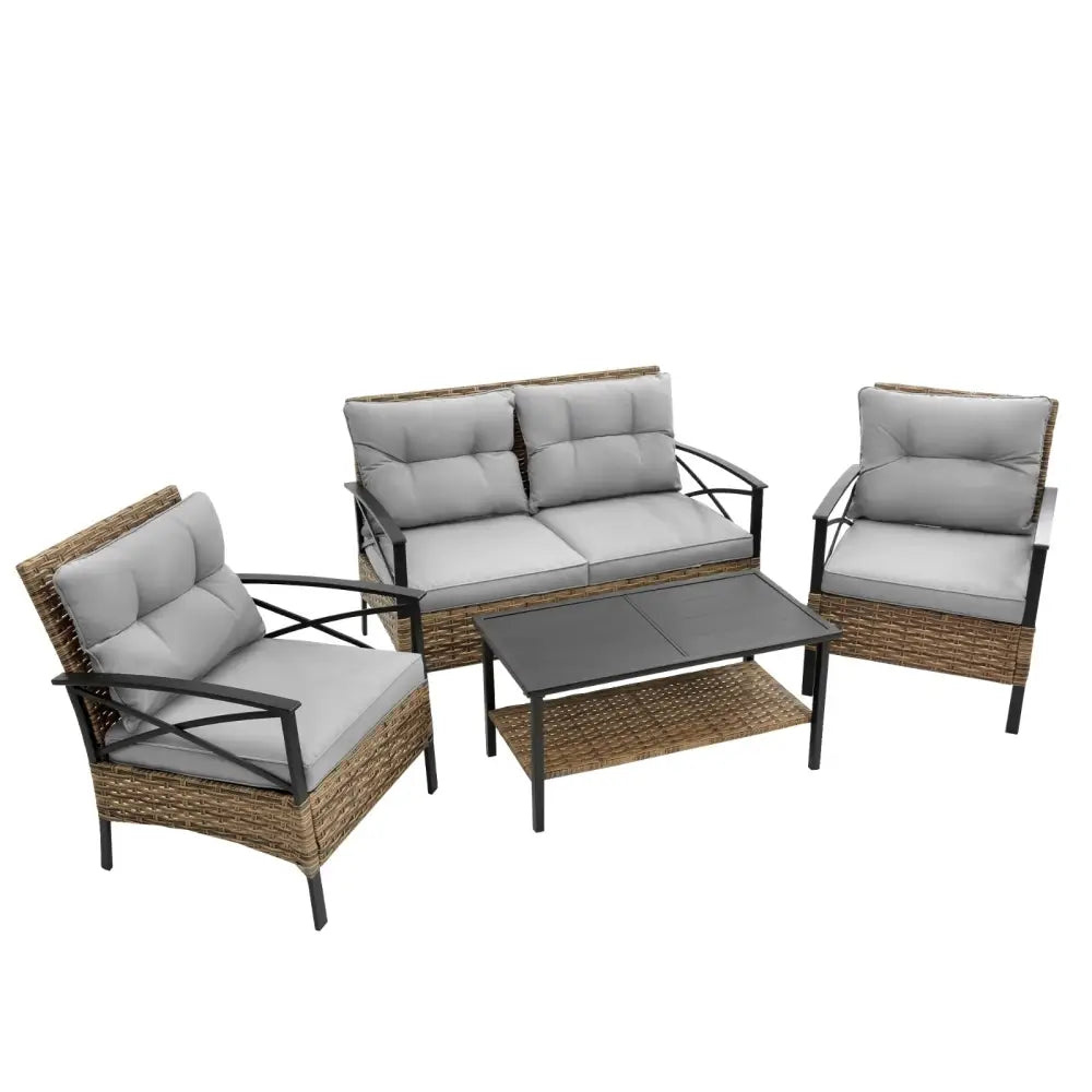 Elevate outdoor living with the luxe patio 4-piece sectional sofa set $699.99 discover the exquisite patio 4 piece