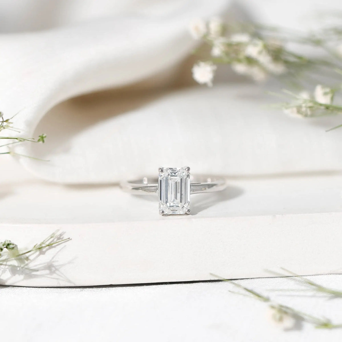 Emerald Cut 2 Carat Engagement Ring with IGI Certified Lab Diamond