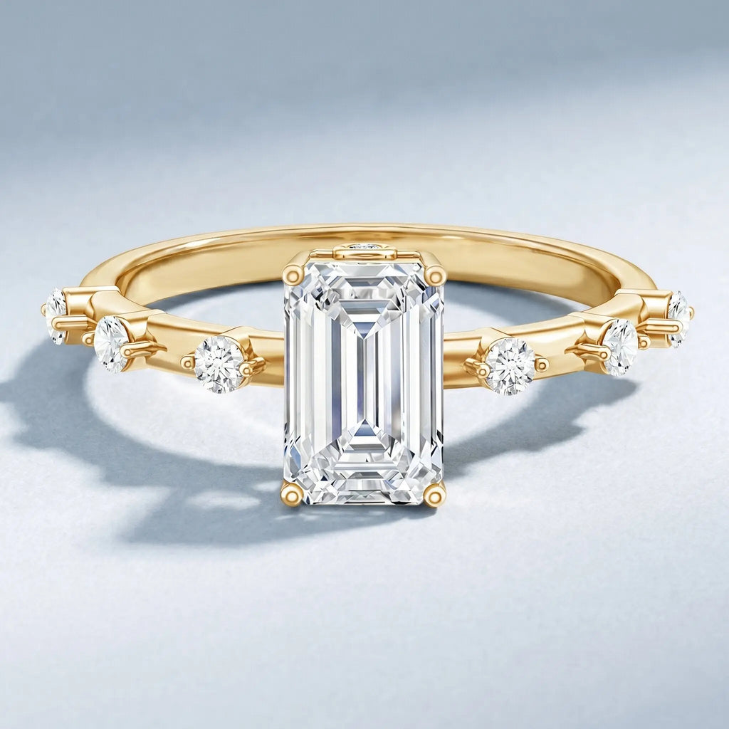 Emerald Cut 2 Carat Lab Grown Diamond Engagement Ring IGI Certified