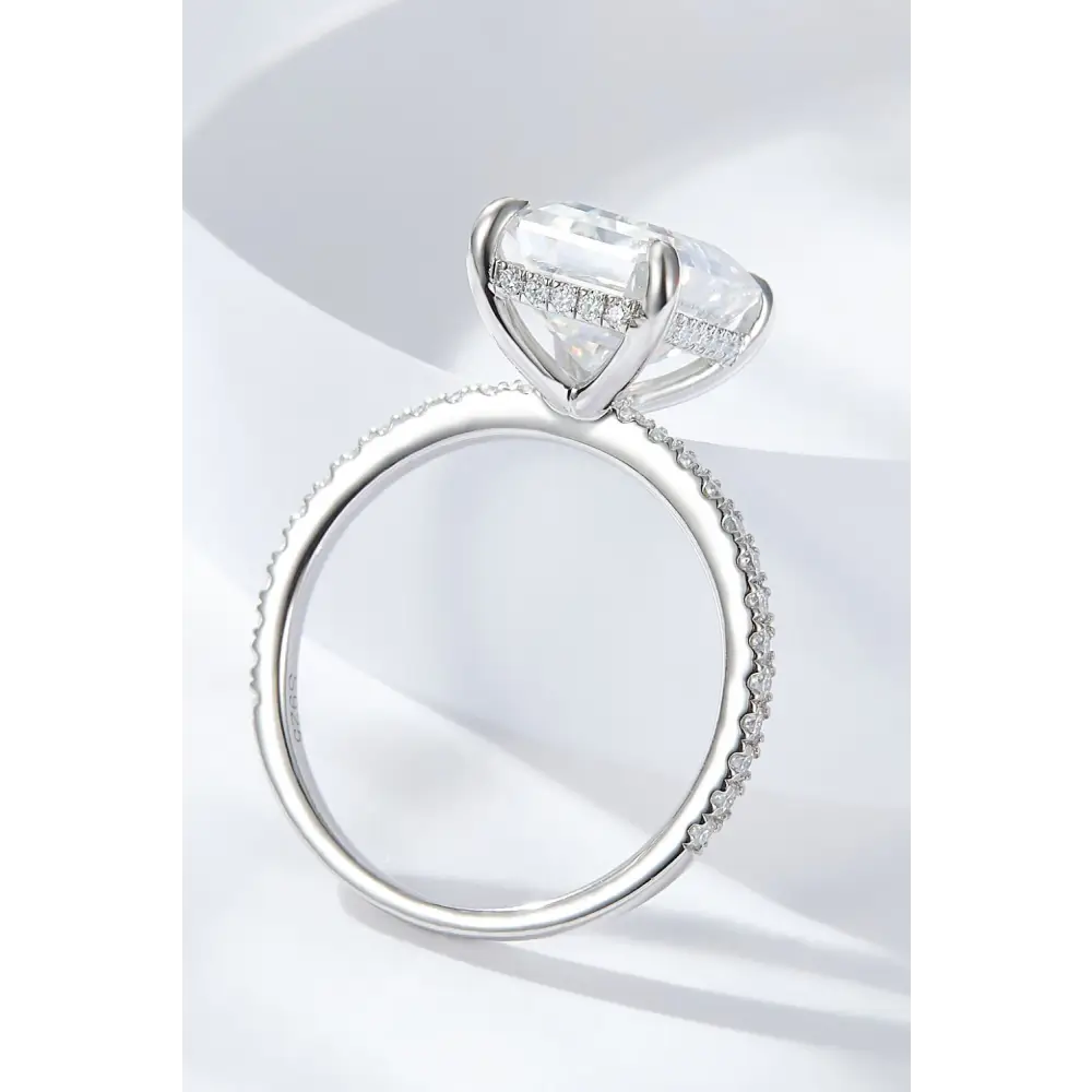 Emerald cut moissanite ring elevates luxury fashion for women $185.99 minimalist embrace the elegance of minimalist