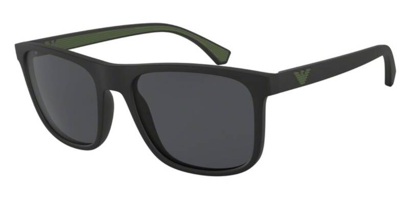 Emporio Armani Matte Black Men's Square Sunglasses 56mm - Maven Couture IncOther