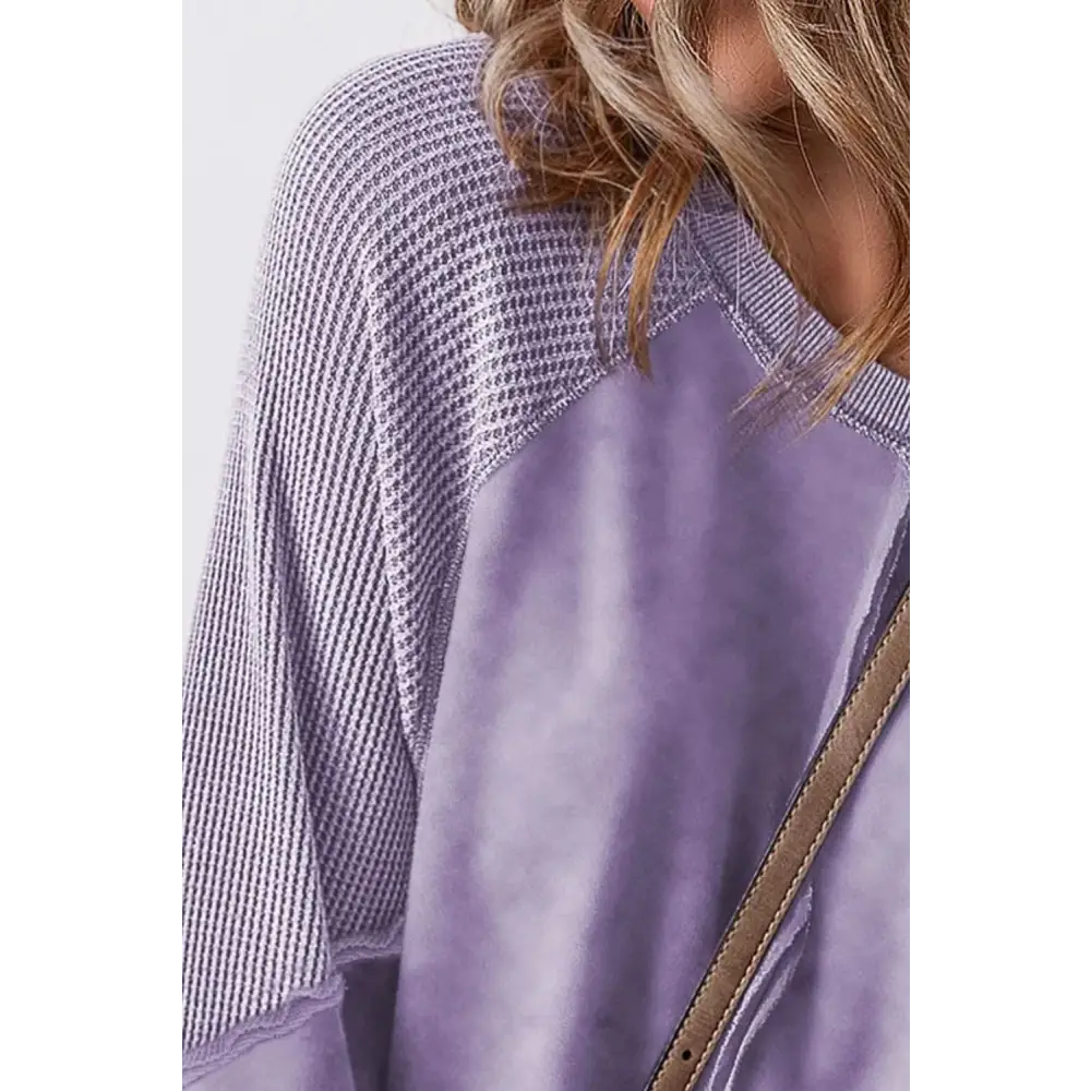 Exposed seam long sleeve sweatshirt in luxury fashion for women $51.99 experience the allure of basic style,