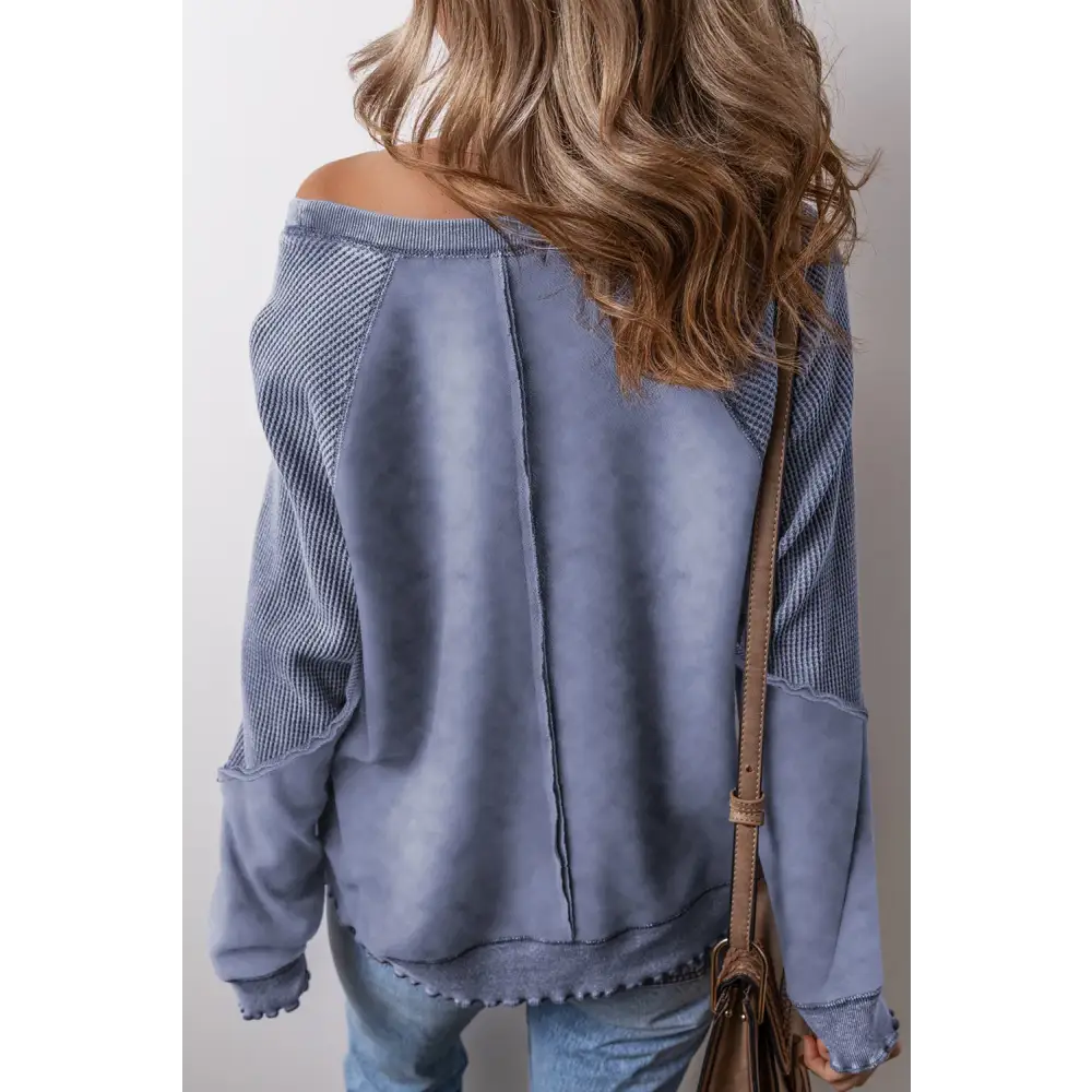 Exposed seam long sleeve sweatshirt in luxury fashion for women $51.99 experience the allure of basic style,