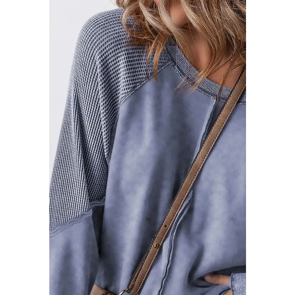 Exposed seam long sleeve sweatshirt in luxury fashion for women $51.99 experience the allure of basic style,