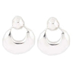 Faceted Sterling Silver Doorknocker Post Earrings - Maven Couture IncEarrings
