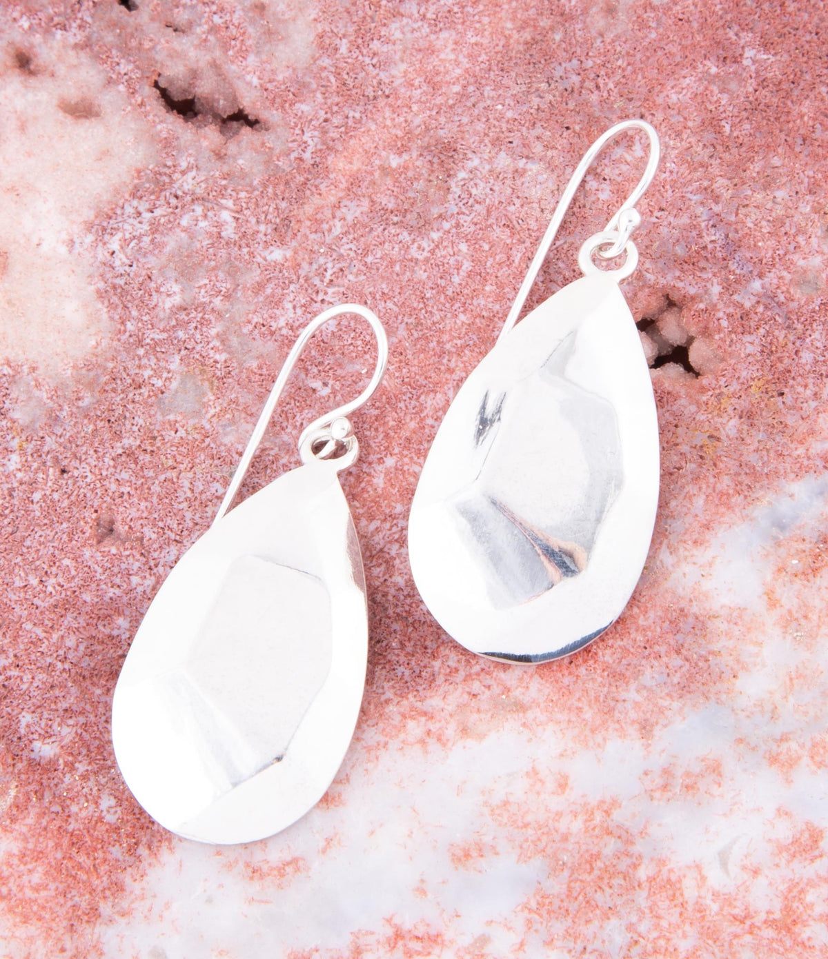 Faceted Sterling Silver Drop Earrings - Maven Couture IncEarrings