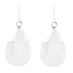 Faceted Sterling Silver Drop Earrings - Maven Couture IncEarrings