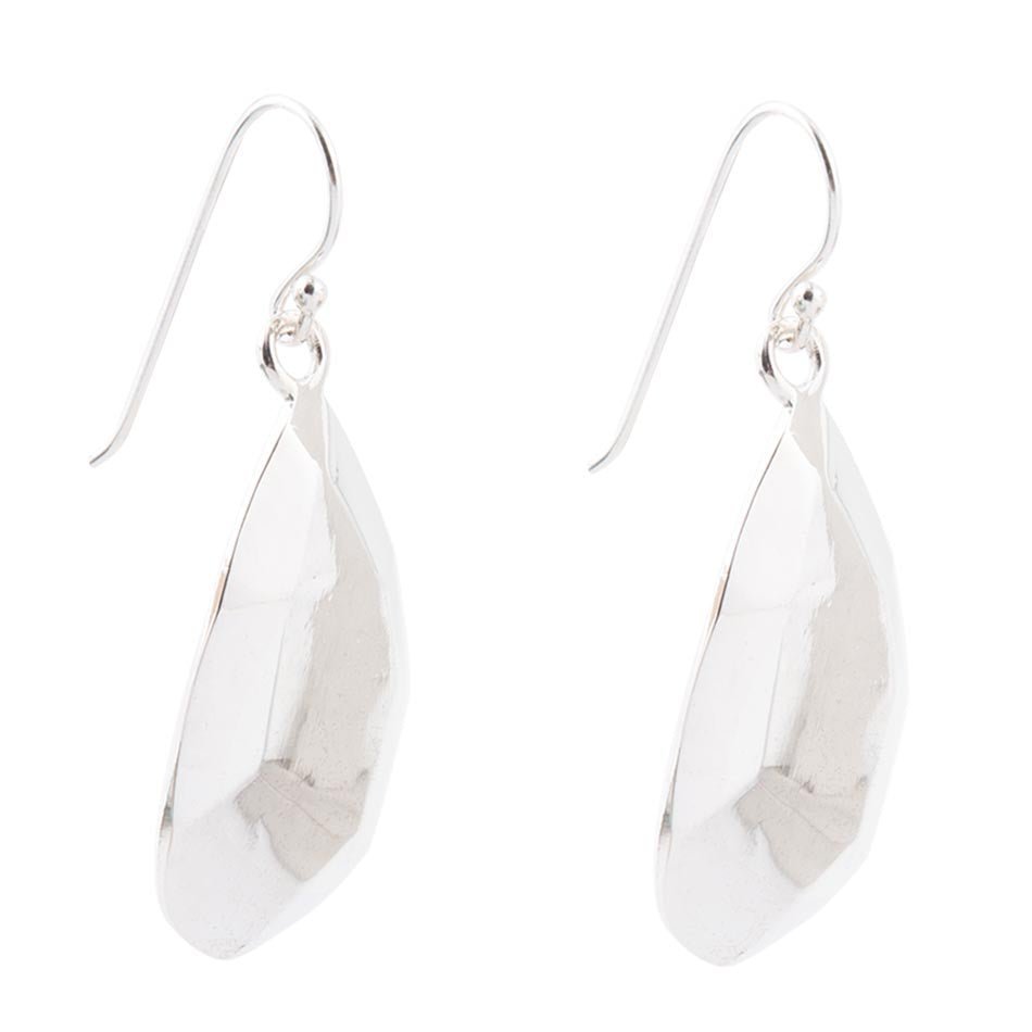 Faceted Sterling Silver Drop Earrings - Maven Couture IncEarrings