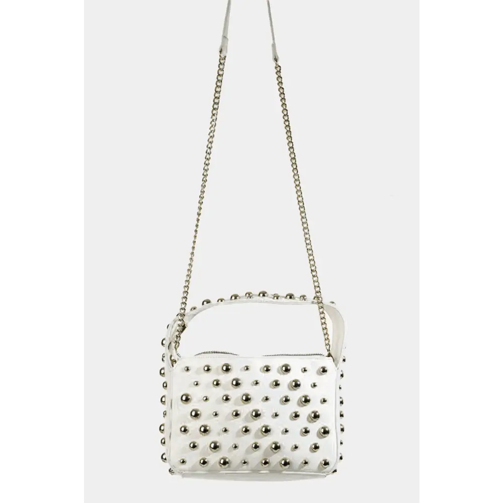 Fame ball studded square handbag elevates luxury fashion for women $30.99 discover the perfect fusion of timeless