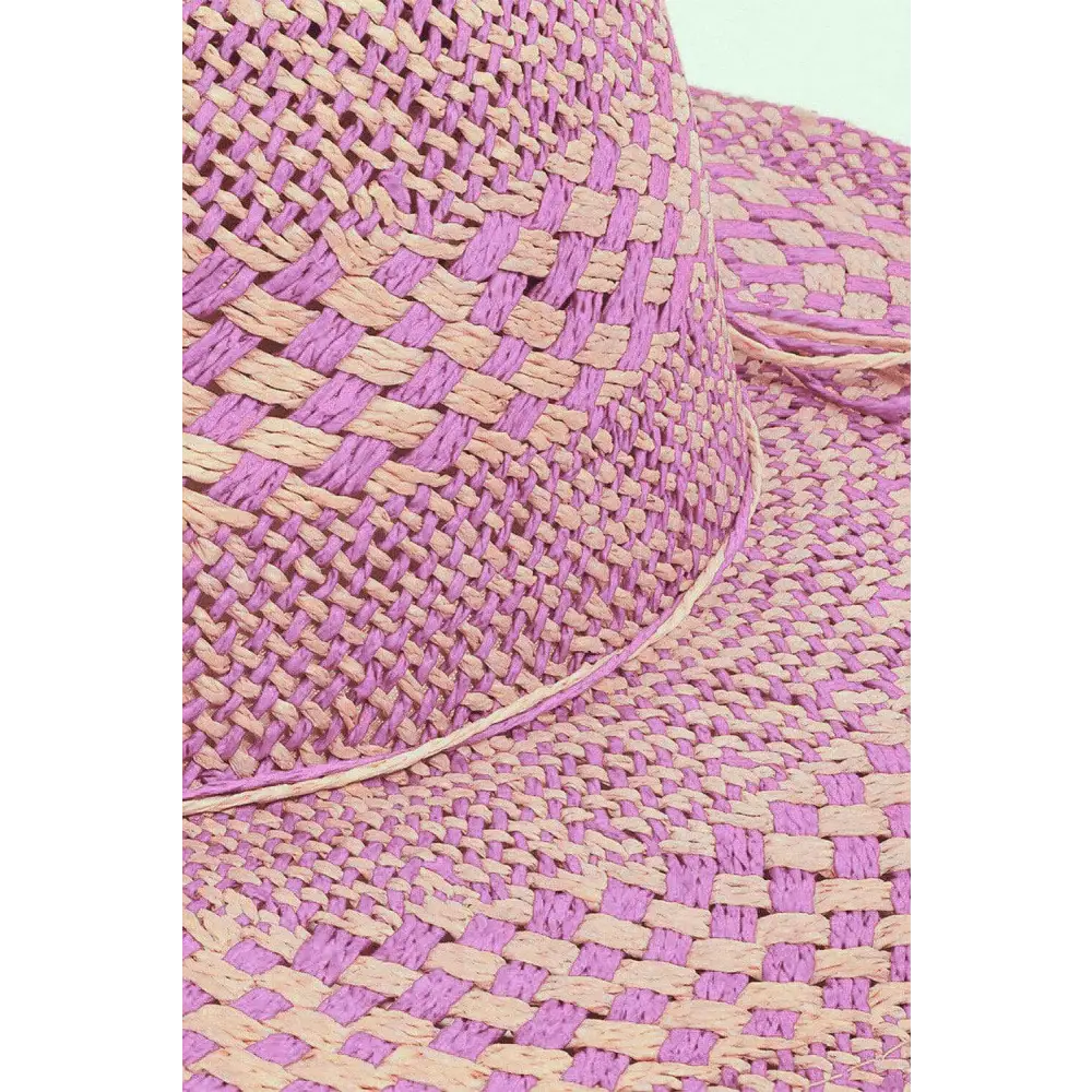 Fame checkered straw weave sun hat for luxury fashion enthusiasts $25.96 the checkered straw weave sun hat