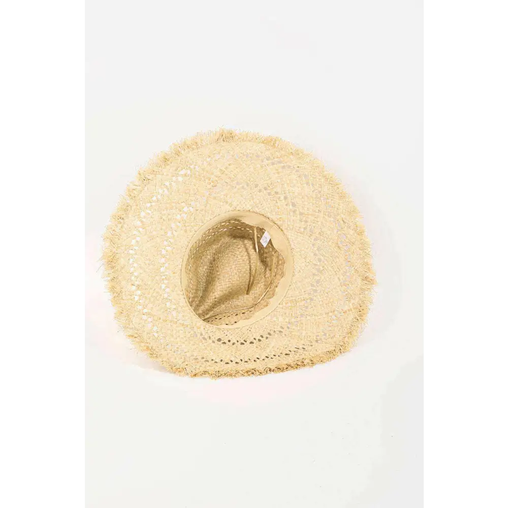 Fame openwork raw hem weave hat for luxury fashion enthusiasts $31 this openwork raw hem weave hat