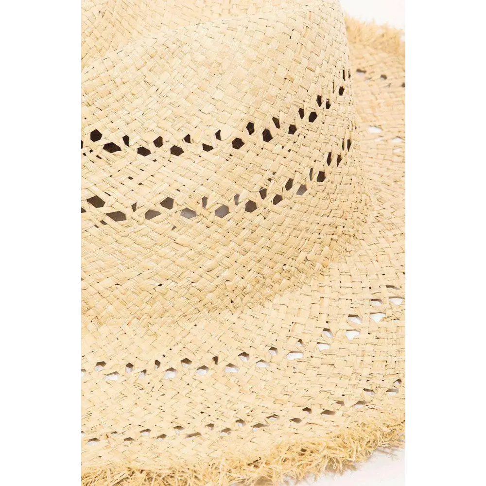 Fame openwork raw hem weave hat for luxury fashion enthusiasts $31 this openwork raw hem weave hat