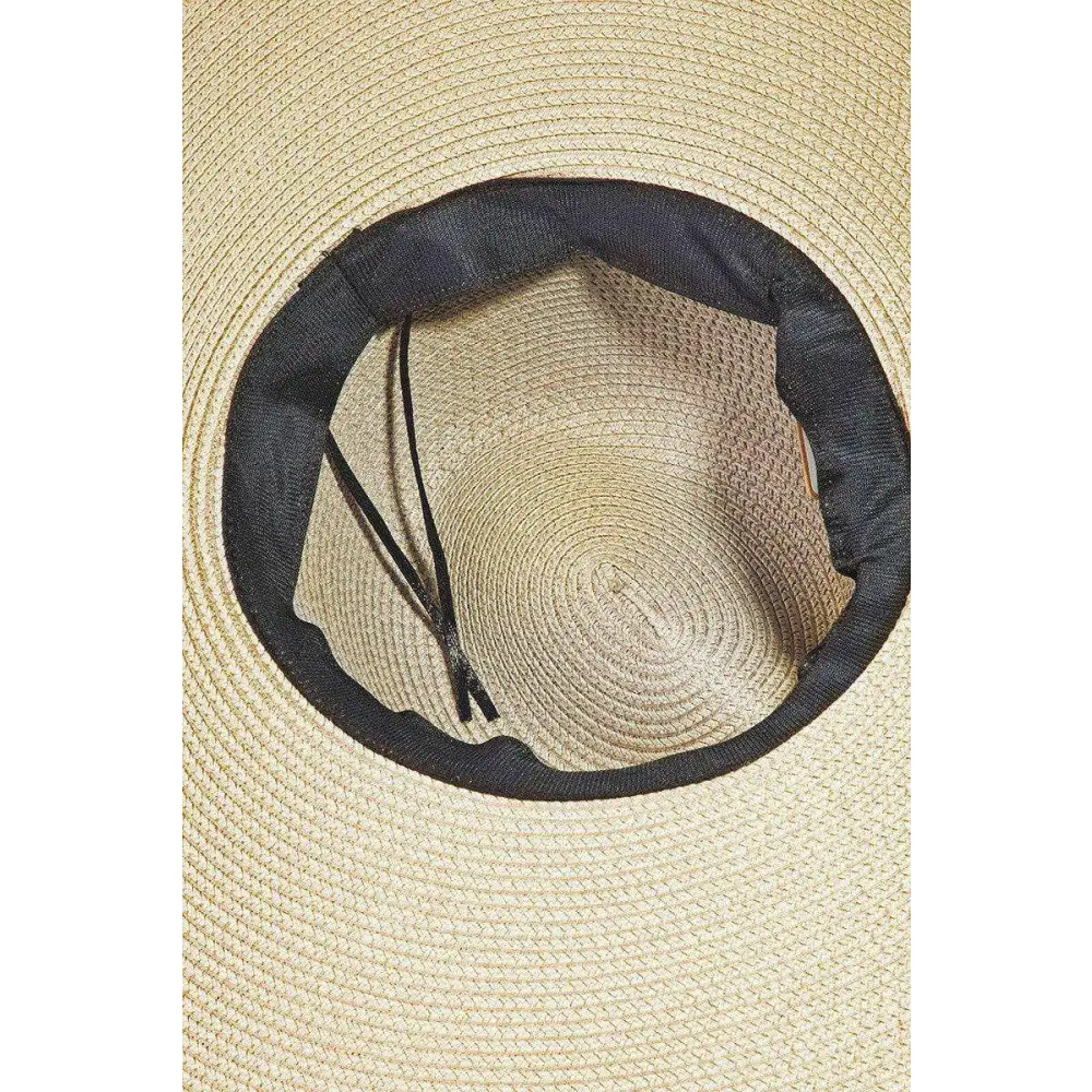 Elevate your style with the fame rope strap wide brim weave hat $24.28 this rope strap wide brim weave hat