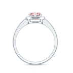 Fancy Intense Pink Lab Grown Diamond Halo Engagement Ring with IGI Certificate