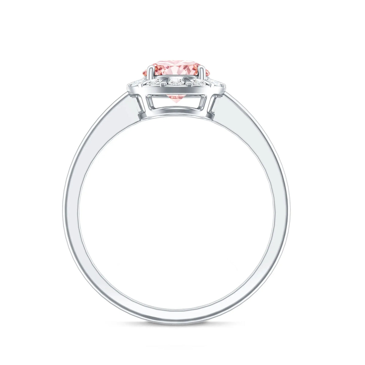 Fancy Intense Pink Lab Grown Diamond Halo Engagement Ring with IGI Certificate