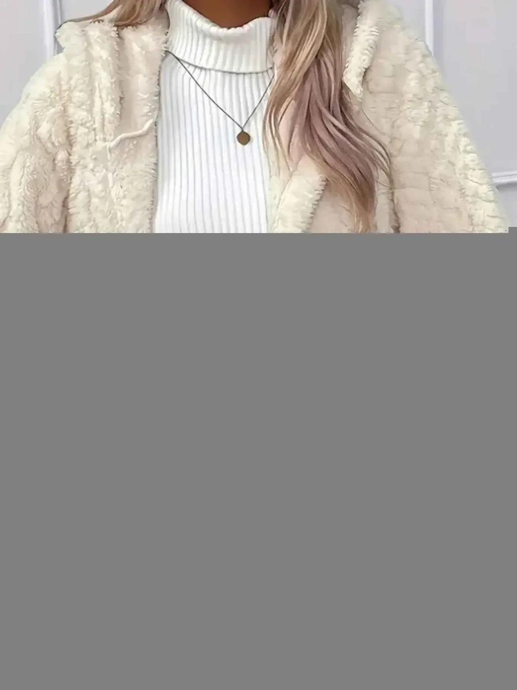 Faux Fur Teddy Coat with Button Front