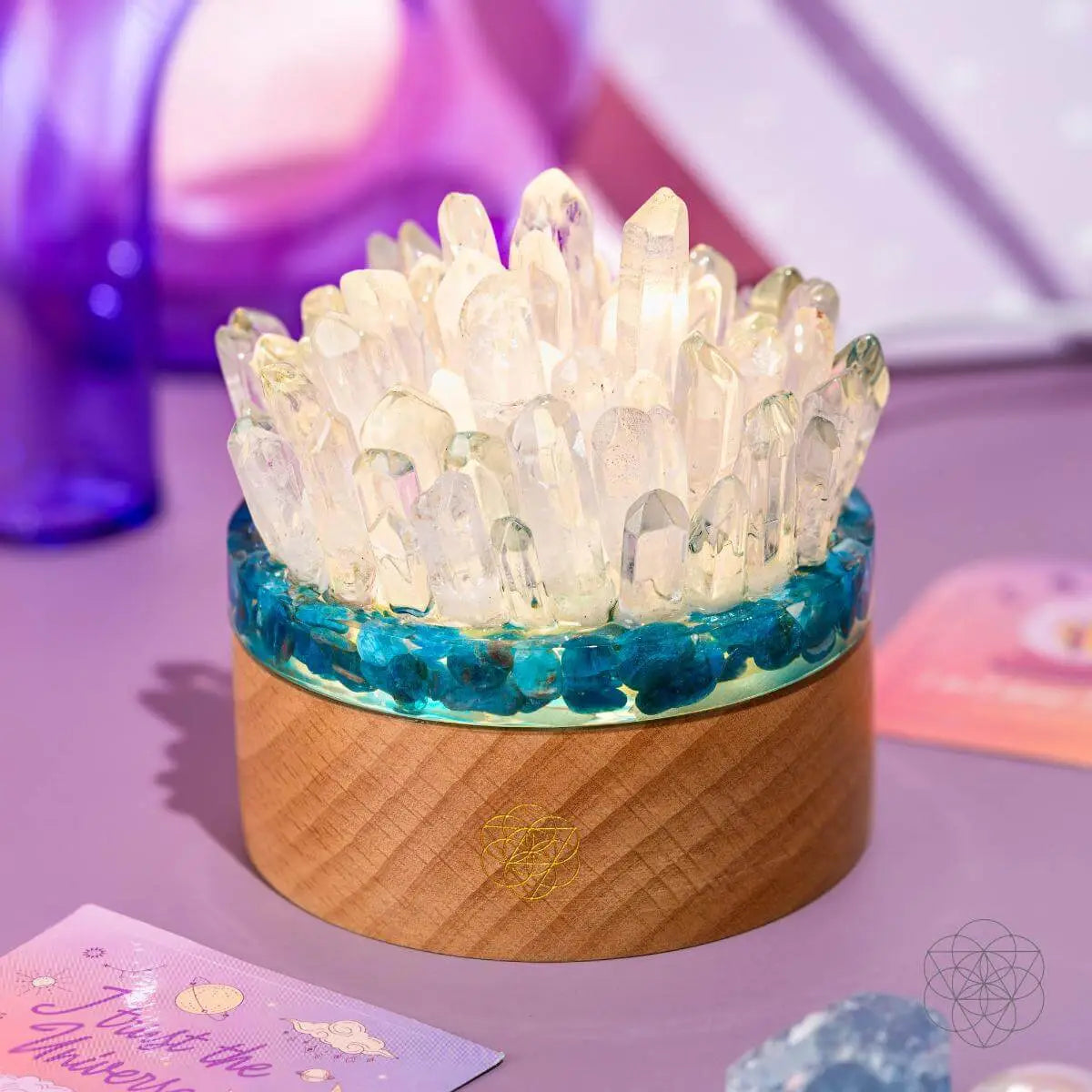 Find My Voice - Quartz & Apatite Lamp of Blooming Confidence