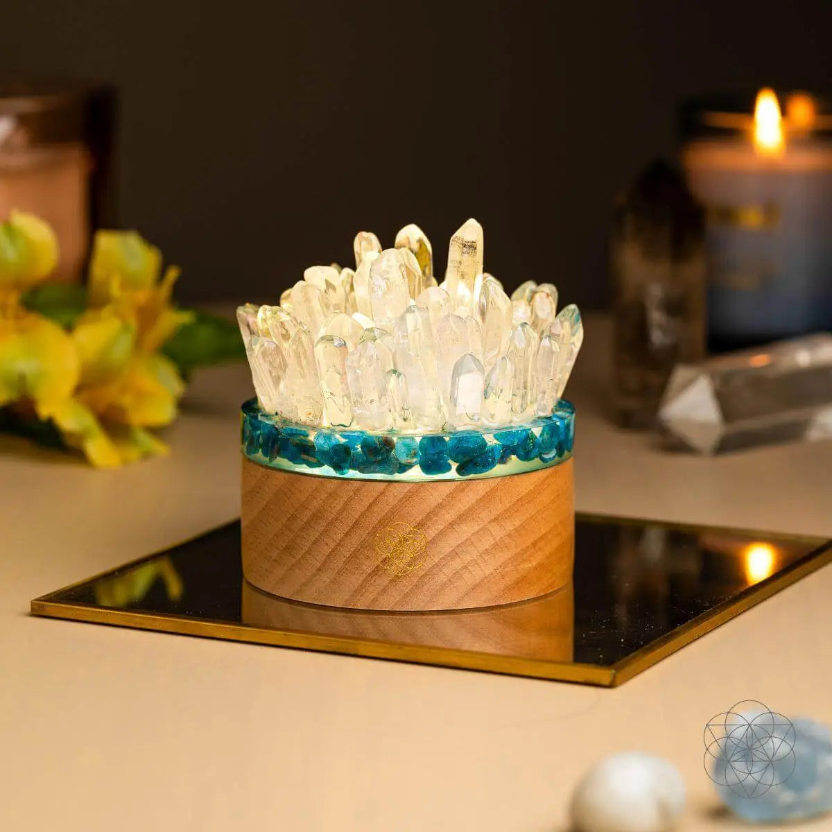 Find My Voice - Quartz & Apatite Lamp of Blooming Confidence