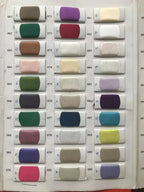 Wedding dress fabric swatches in multiple colors including cream, purple, green, blue, pink, beige, and gray for Flavinke Wedding Dresses