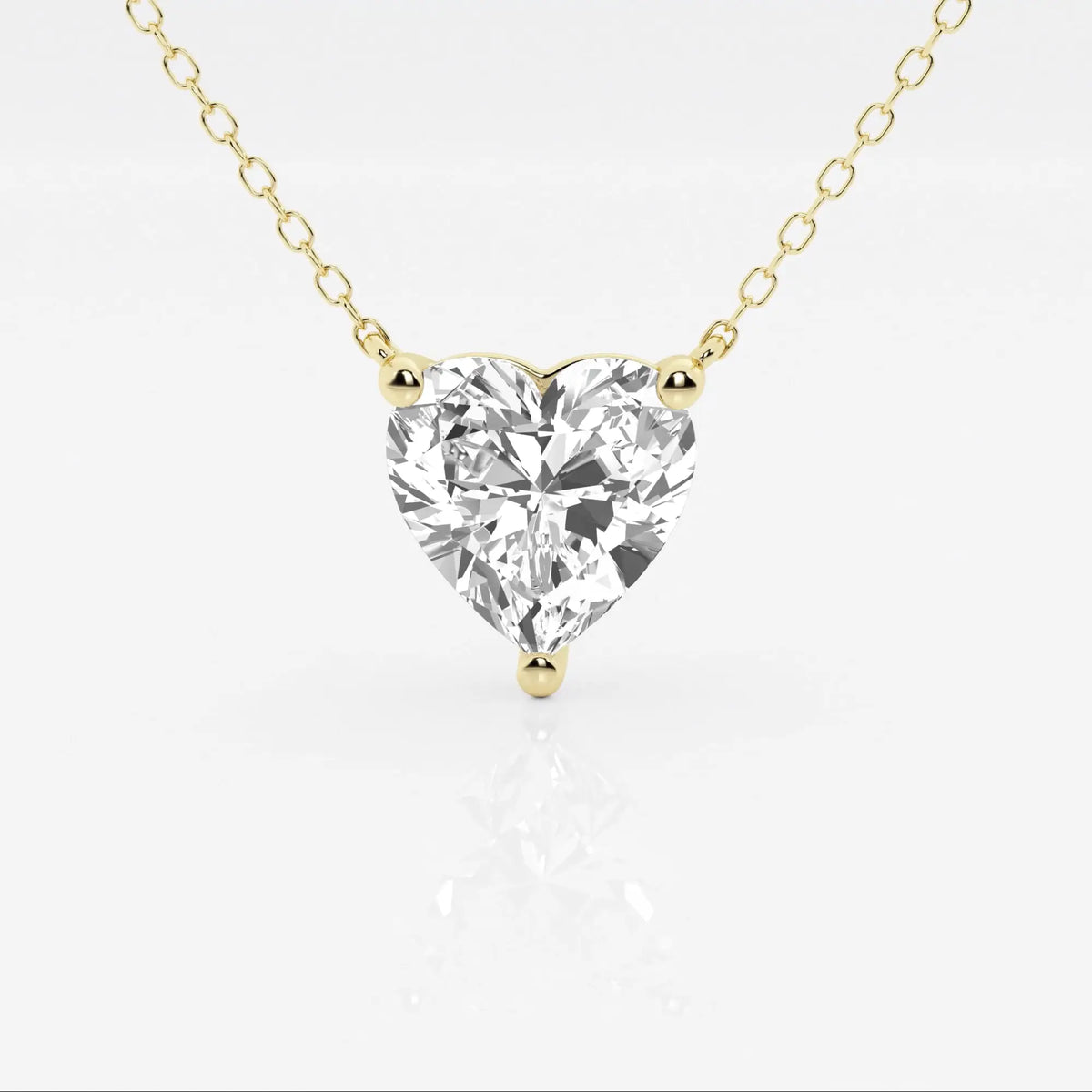 3.00 CTW Floating Heart Shape Lab Grown Diamond Solitaire Pendant Necklace F/G VS1 AGI Certified in 14K White or Yellow Gold