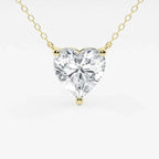 3.00 CTW Floating Heart Shape Lab Grown Diamond Solitaire Pendant Necklace F/G VS1 AGI Certified in 14K White or Yellow Gold