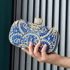 Floral Diamond Clutch Bag - Wedding & Party Minaudière | Femstylo