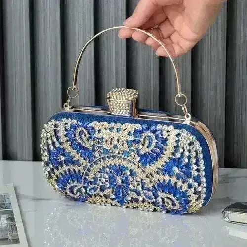 Floral Diamond Clutch Bag - Wedding & Party Minaudière | Femstylo