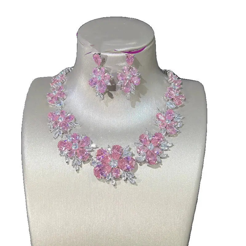 Elegant full diamond flower zircon jewelry set for luxury fashion women $99.99 product indulge in the allure