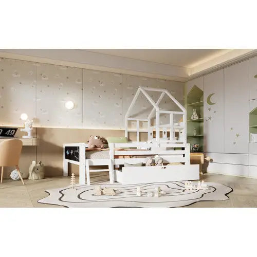 Luxury house bed with storage and blackboard for elegant kid’s rooms $429.99 specification product information item