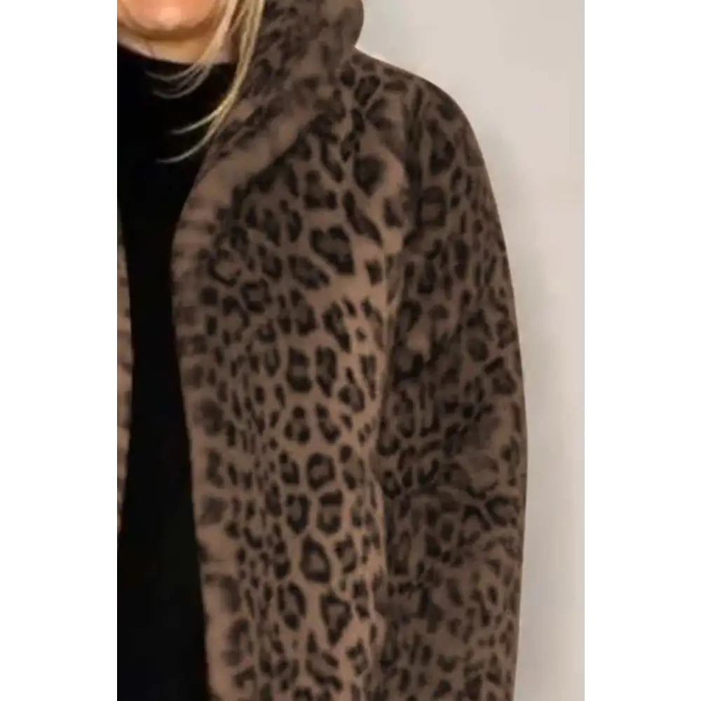 Elevate your wardrobe with the luxe leopard collared coat from maven couture $31.99 basic yet elegant style, perfect