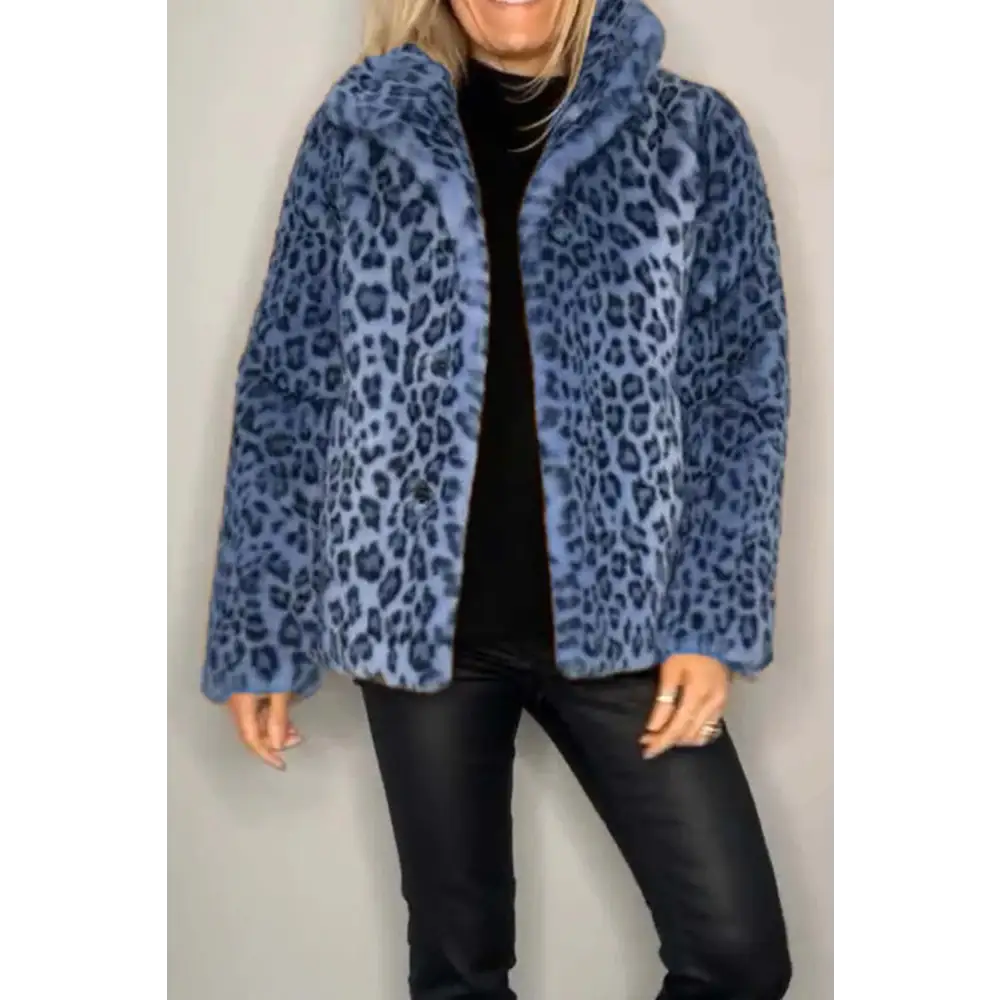 Elevate your wardrobe with the luxe leopard collared coat from maven couture $31.99 basic yet elegant style, perfect