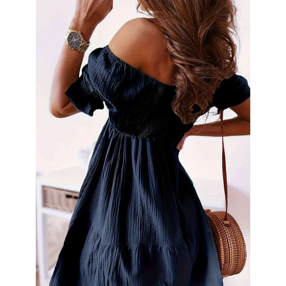 Ruffled off-shoulder dress - a luxury fashion essential for women $24.96 experience the exquisite design