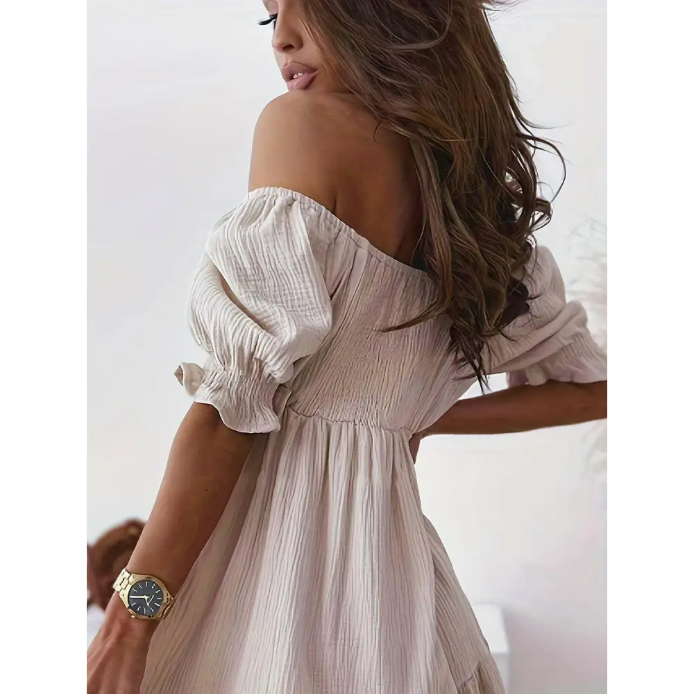 Ruffled off-shoulder dress - a luxury fashion essential for women $24.96 experience the exquisite design