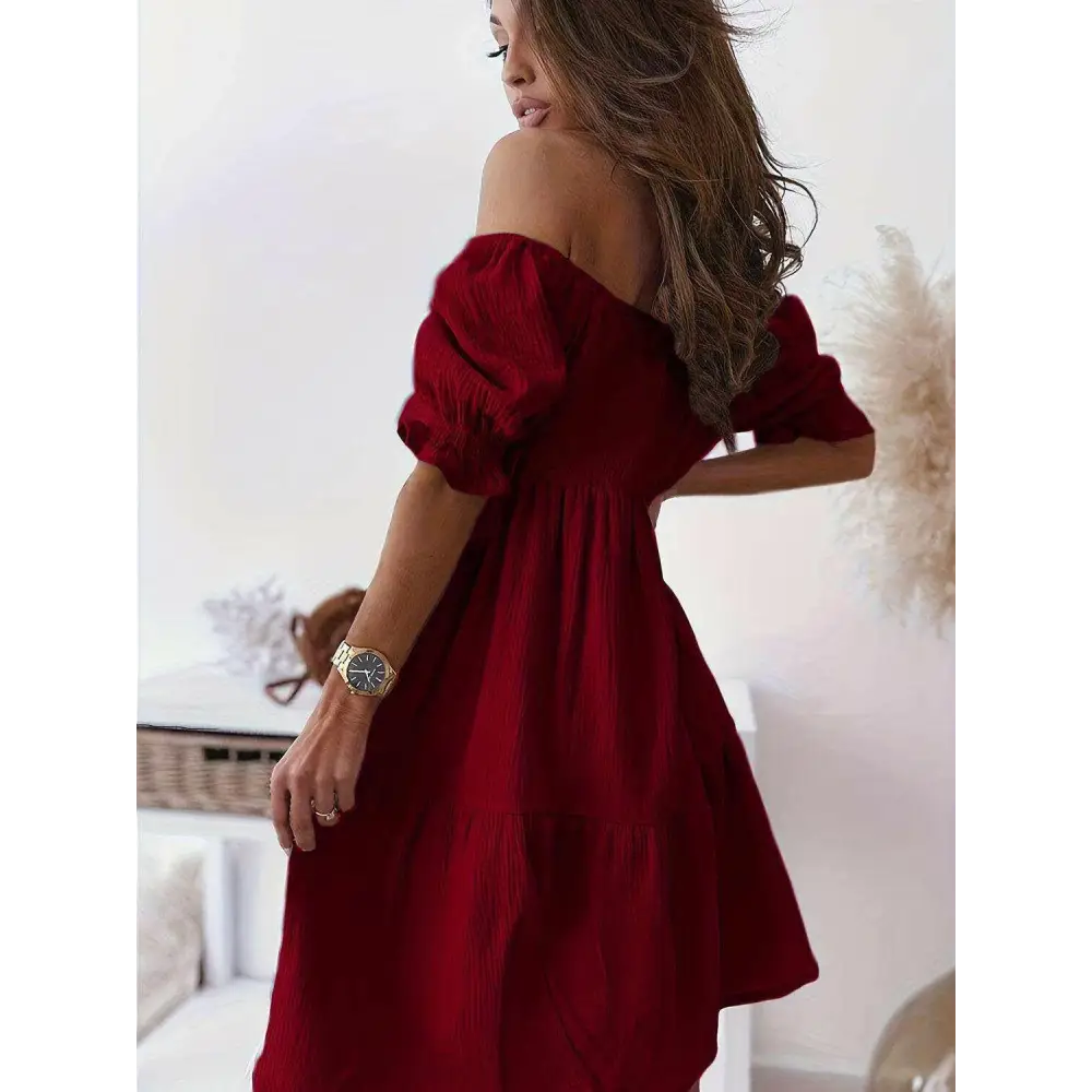 Ruffled off-shoulder dress - a luxury fashion essential for women $24.96 experience the exquisite design