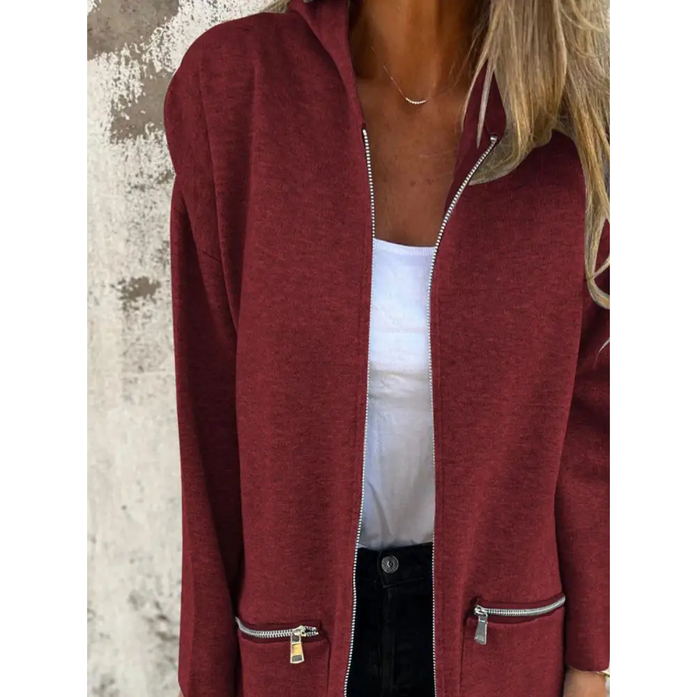 Elevate your wardrobe with a luxury fashion longline hooded jacket $32.99 pocketed - effortlessly combine convenience