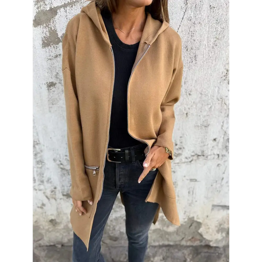 Elevate your wardrobe with a luxury fashion longline hooded jacket $32.99 pocketed - effortlessly combine convenience