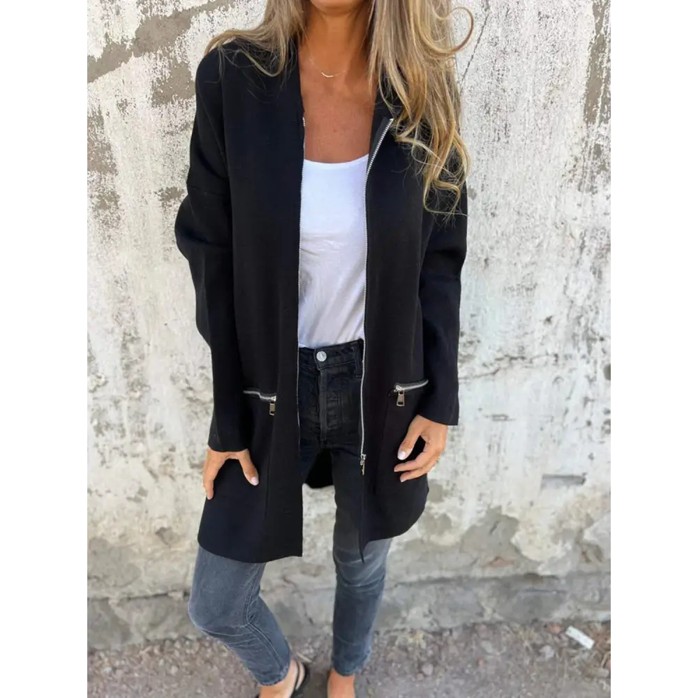 Elevate your wardrobe with a luxury fashion longline hooded jacket $32.99 pocketed - effortlessly combine convenience