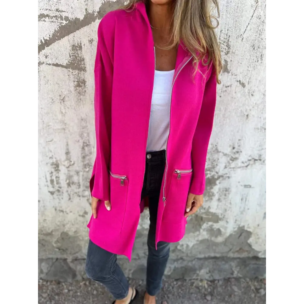 Elevate your wardrobe with a luxury fashion longline hooded jacket $32.99 pocketed - effortlessly combine convenience